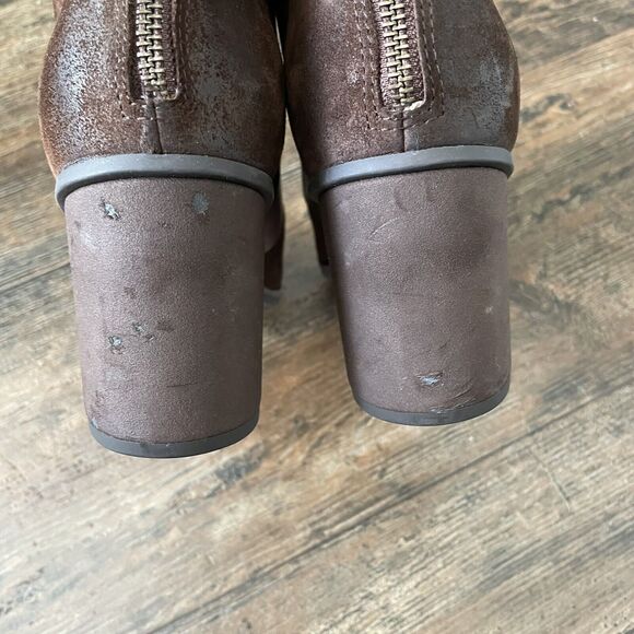 Korks Boots by Kork Ease Sz 10M Denoon Brown Suede Buckle Heeled Booties Ankle - Picture 11 of 11